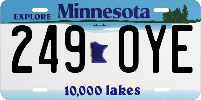 MN license plate 249OYE