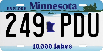 MN license plate 249PDU
