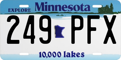 MN license plate 249PFX