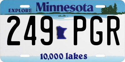 MN license plate 249PGR