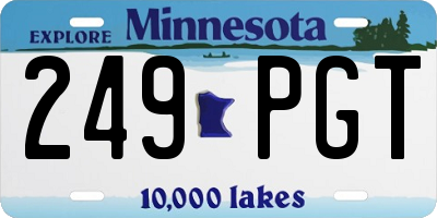MN license plate 249PGT
