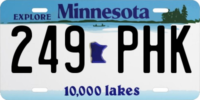 MN license plate 249PHK