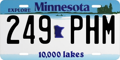 MN license plate 249PHM