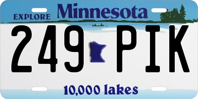 MN license plate 249PIK
