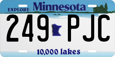 MN license plate 249PJC