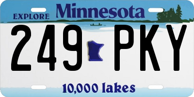 MN license plate 249PKY