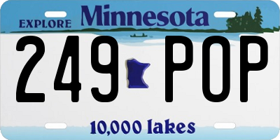 MN license plate 249POP