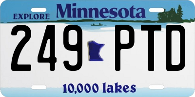 MN license plate 249PTD