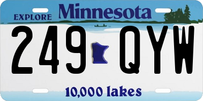MN license plate 249QYW
