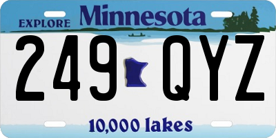 MN license plate 249QYZ