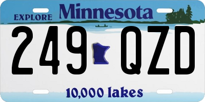 MN license plate 249QZD