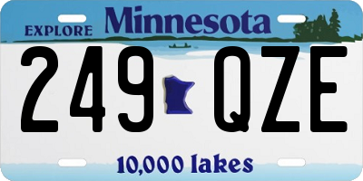 MN license plate 249QZE
