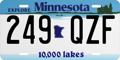 MN license plate 249QZF