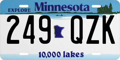 MN license plate 249QZK