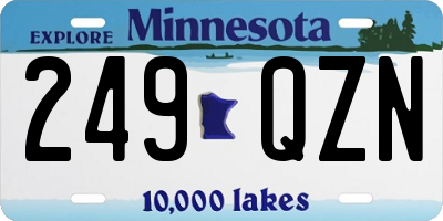 MN license plate 249QZN