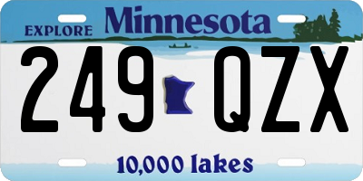MN license plate 249QZX