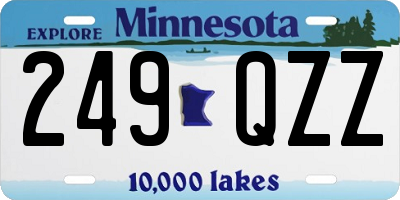 MN license plate 249QZZ