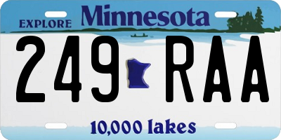 MN license plate 249RAA