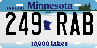 MN license plate 249RAB