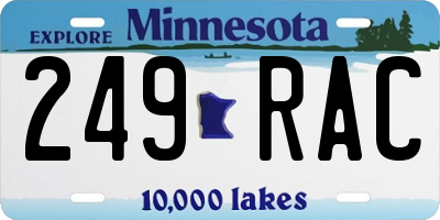 MN license plate 249RAC