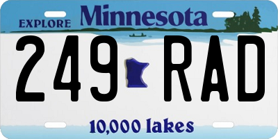MN license plate 249RAD