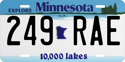 MN license plate 249RAE