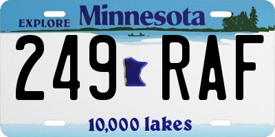MN license plate 249RAF