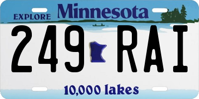 MN license plate 249RAI