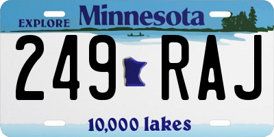 MN license plate 249RAJ
