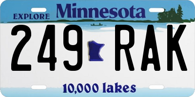 MN license plate 249RAK