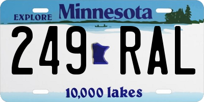 MN license plate 249RAL