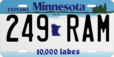 MN license plate 249RAM