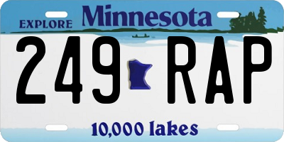MN license plate 249RAP