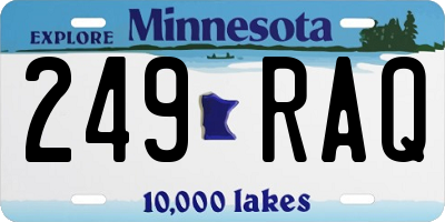 MN license plate 249RAQ