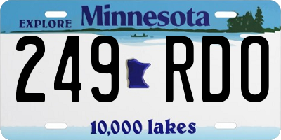 MN license plate 249RDO