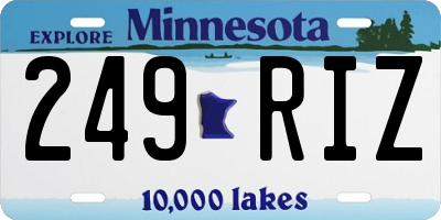 MN license plate 249RIZ