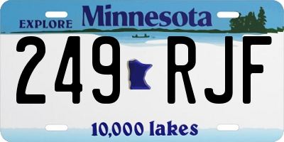 MN license plate 249RJF