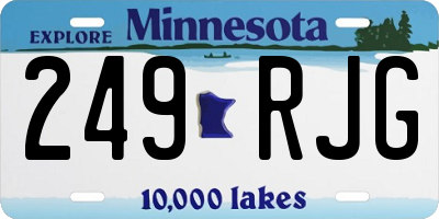 MN license plate 249RJG