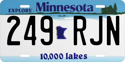MN license plate 249RJN
