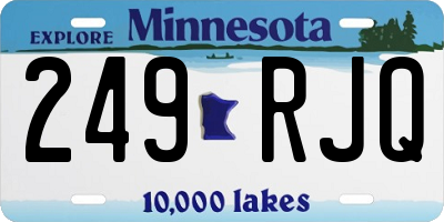 MN license plate 249RJQ