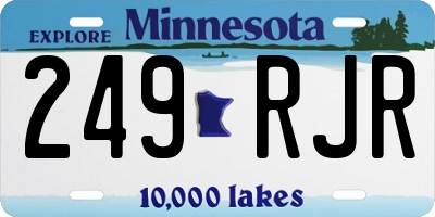 MN license plate 249RJR