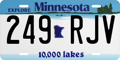 MN license plate 249RJV