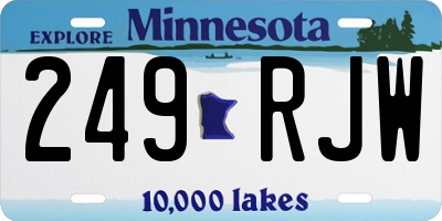 MN license plate 249RJW