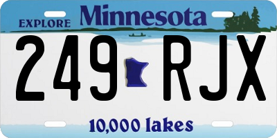 MN license plate 249RJX