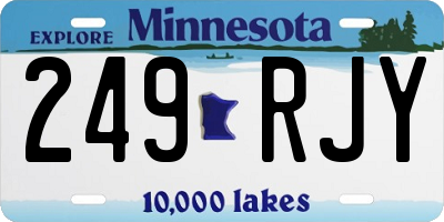 MN license plate 249RJY