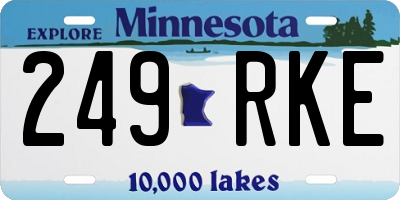 MN license plate 249RKE