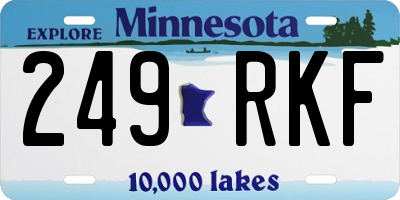 MN license plate 249RKF