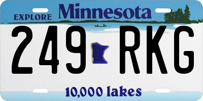 MN license plate 249RKG