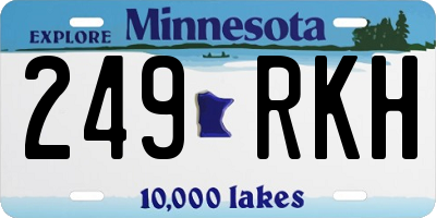 MN license plate 249RKH