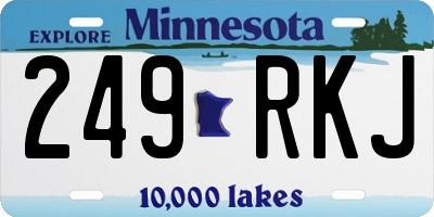 MN license plate 249RKJ